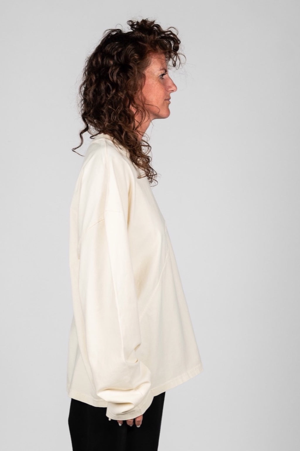 Long-Sleeve Crew Neck Boxy Cropped