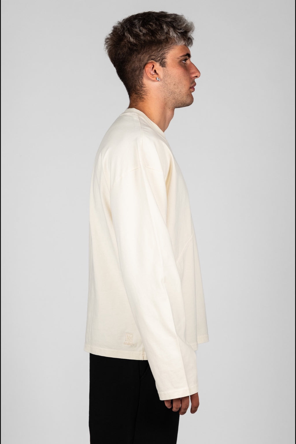 Long-Sleeve Crew Neck Boxy Cropped